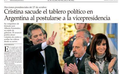 El anuncio de Cristina Fernández, nuestra opinión en «El Mercurio» de Chile.