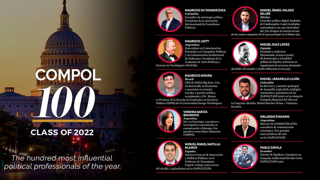 Reconocidos entre los 100 profesionales más influyentes de la comunicación política 2022